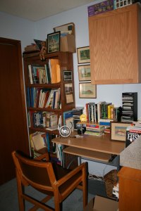 new desk & tall bookshelf